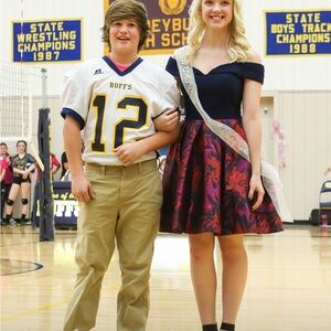 Off-Shoulder Navy and Red Floral Dress